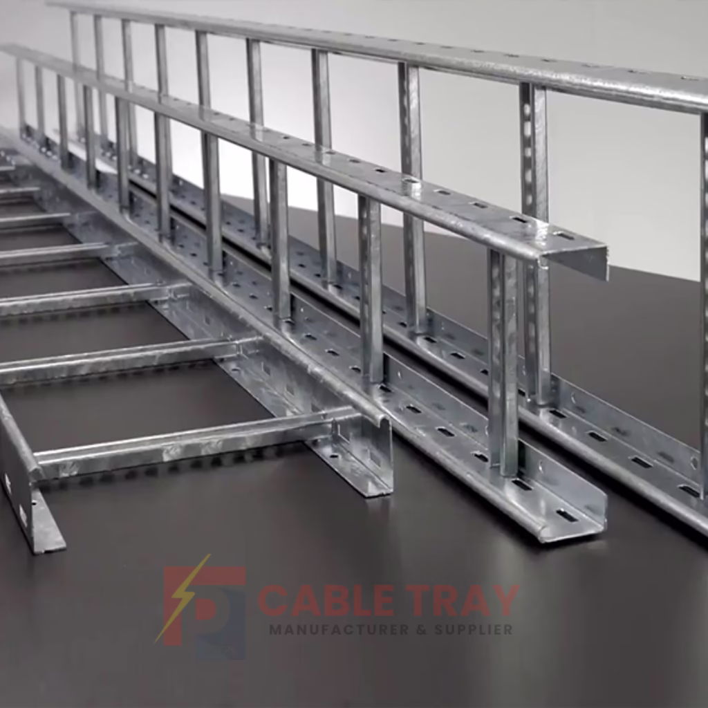 Ladder type cable tray installation at solar energy project in Pakistan